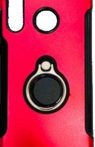 CAPA SILICONE DURA E METAL COM ANEL DE DEDO XIAOMI REDMI 6 PRO A2 LITE VERMELHO