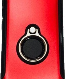 CAPA SILICONE DURA E METAL COM ANEL DE DEDO XIAOMI REDMI GO VERMELHO