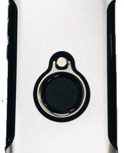 CAPA SILICONE DURA E METAL COM ANEL DE DEDO XIAOMI REDMI GO PRATA