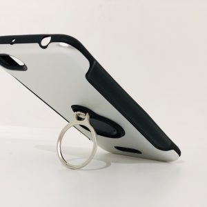 CAPA SILICONE DURA E METAL COM ANEL DE DEDO XIAOMI REDMI 6A PRATA