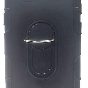 CAPA SILICONE DURA E METAL KICKSTAND SAMSUNG GALAXY J6 PLUS PRETO