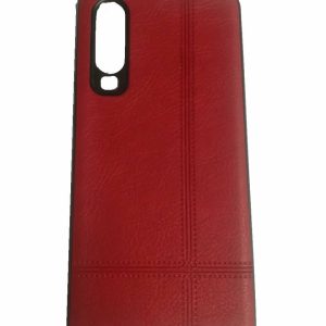 CAPA SILICONE GEL COM PADRÃO COURO HUAWEI P30 VERMELHO