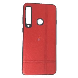 CAPA SILICONE GEL COM PADRÃO COURO SAMSUNG GALAXY A9 2018 VERMELHO