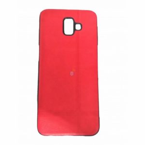 CAPA SILICONE GEL COM PADRÃO COURO SAMSUNG GALAXY J6 PLUS VERMELHO