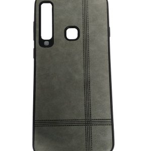 CAPA SILICONE GEL COM PADRÃO COURO SAMSUNG GALAXY A9 2018 CINZA