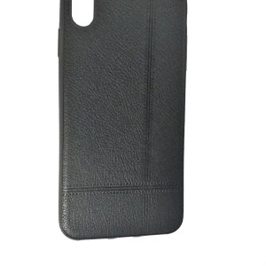 CAPA SILICONE GEL COM PADRÃO COURO APPLE IPHONE XS MAX PRETO