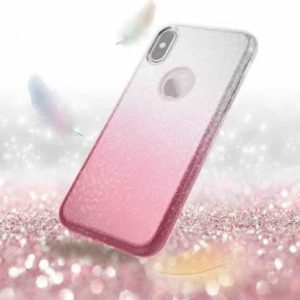 CAPA SILICONE GEL BRILHANTE APPLE XS MAX ROSA