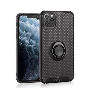 CAPA SILICONE DURA E METAL COM ANEL DE DEDO APPLE IPHONE 11 PRO PRETO