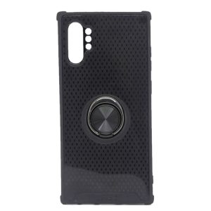 CAPA SILICONE DURA E METAL COM ANEL DE DEDO SAMSUNG GALAXY NOTE 10 PLUS PRETO