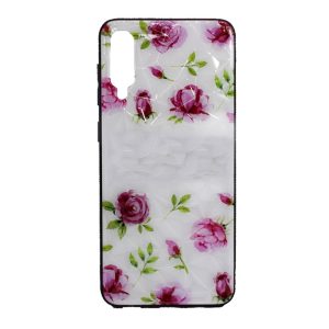 CAPA SILICONE TPU COM PADRÃO CRISTAL SAMSUNG GALAXY A50/A50S BRANCO ROSAS