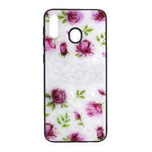 CAPA SILICONE TPU COM PADRÃO CRISTAL SAMSUNG GALAXY A40S BRANCO ROSAS