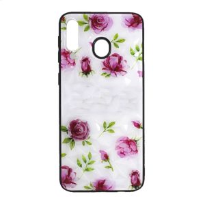 CAPA SILICONE TPU COM PADRÃO CRISTAL HUAWEI P SMART 2019 BRANCO ROSAS
