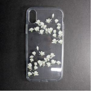 CAPA SILICONE GEL COM DESENHO FLOR APPLE IPHONE X / XS TRANSPARENTE MAGNOLIA