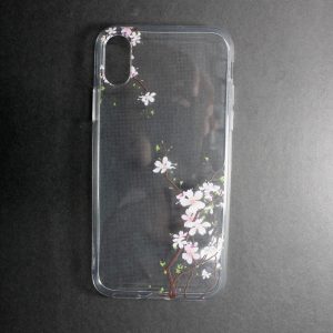 CAPA SILICONE GEL COM DESENHO FLOR APPLE IPHONE XR TRANSPARENTE CHERRY