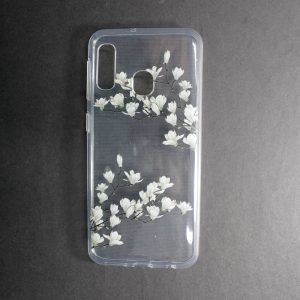 CAPA SILICONE GEL COM DESENHO FLOR SAMSUNG GALAXY A20E TRANSPARENTE MAGNOLIA