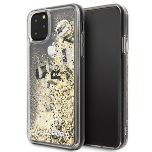CAPA SILICONE DURA KARL LAGERFELD GLITTER FLOATING CHARMS APPLE IPHONE 11 DOURAD