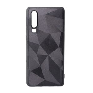 CAPA SILICONE GEL COM PADRÃO DIAMANTE HUAWEI P30 PRETO