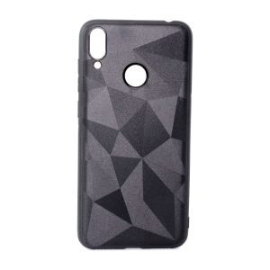CAPA SILICONE GEL COM PADRÃO DIAMANTE HUAWEI Y7 2019 PRETO