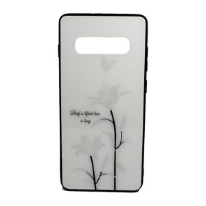 CAPA SILICONE DURA COM DESENHO FLOR VENNUS SAMSUNG GALAXY S10 BRANCO ROSA DO DES