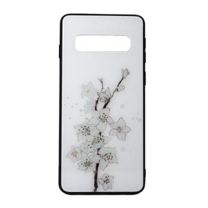 CAPA SILICONE DURA COM DESENHO FLOR VENNUS SAMSUNG GALAXY S10 BRANCO PHALAENOPSI