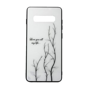 CAPA SILICONE DURA COM DESENHO FLOR VENNUS SAMSUNG GALAXY S10 PLUS BRANCO RAMO D