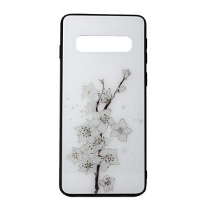 CAPA SILICONE DURA COM DESENHO FLOR VENNUS SAMSUNG GALAXY S10E BRANCO PHALAENOPS