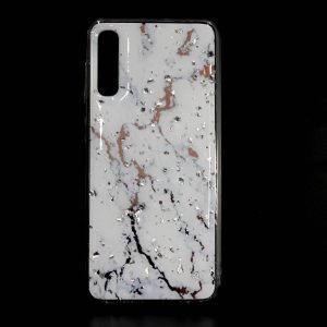 CAPA SILICONE DURA COM PADRÃO MÁRMORE SAMSUNG GALAXY A50S/A50 BRANCO