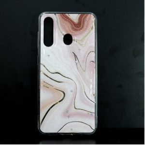 CAPA SILICONE DURA COM PADRÃO MÁRMORE SAMSUNG GALAXY A60 ROSA