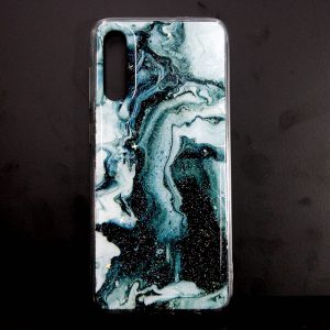 CAPA SILICONE DURA COM PADRÃO MÁRMORE SAMSUNG GALAXY A70S VERDE