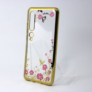 CAPA SILICONE GEL COM DESENHO FLOR XIAOMI REDMI NOTE 10 PRO / NOTE 10 DOURADO