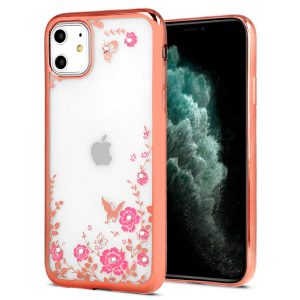 CAPA SILICONE GEL COM DESENHO FLOR XIAOMI REDMI 8 ROSA