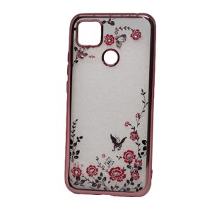 CAPA SILICONE GEL COM DESENHO FLOR HUAWEI Y5P ROSA DOURADO