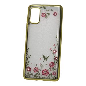 CAPA SILICONE GEL COM DESENHO FLOR SAMSUNG GALAXY M31S DOURADO