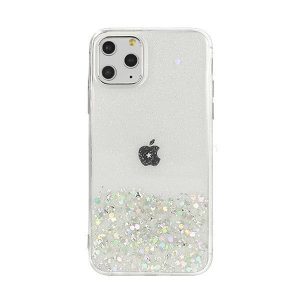 CAPA SILICONE GEL LIQUIDO GLITTER APPLE IPHONE 12 MINI 5.4" TRANSPARENTE