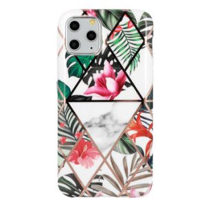 CAPA SILICONE GEL COM DESENHO SAMSUNG GALAXY A21S BRANCO COSMO ROSAS FLOR MARMOR