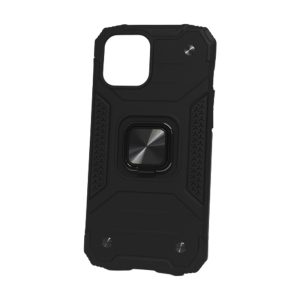 CAPA SILICONE DURA E METAL KICKSTAND APPLE IPHONE 12 PRO MAX PRETO ANEL DE DEDO