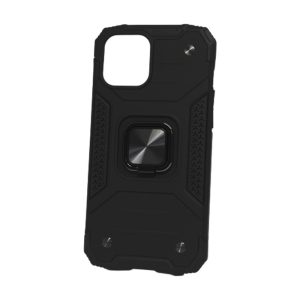 CAPA SILICONE DURA E METAL KICKSTAND APPLE IPHONE 12 MINI PRETO ANEL DE DEDO