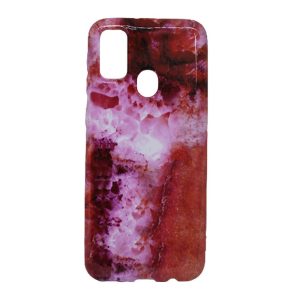 CAPA SILICONE GEL COM DESENHO SAMSUNG GALAXY M21 / M30S VERMELHO MARMORE