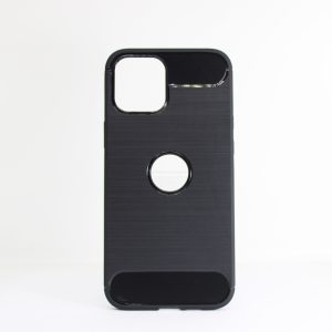 CAPA SILICONE GEL CARBON APPLE IPHONE 12 PRO MAX PRETO