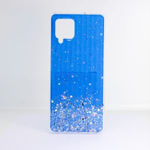 CAPA SILICONE GEL LIQUIDO GLITTER SAMSUNG GALAXY A42 5G / A426 AZUL MARINHO