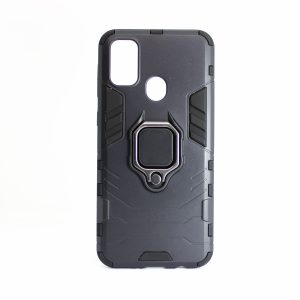 CAPA SILICONE ANTI-CHOQUE ARMOR CARBON SAMSUNG GALAXY M21 PRETO RING ARMOR CASE