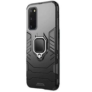 CAPA SILICONE ANTI-CHOQUE ARMOR CARBON SAMSUNG GALAXY S20 / G980 PRETO RING ARMO