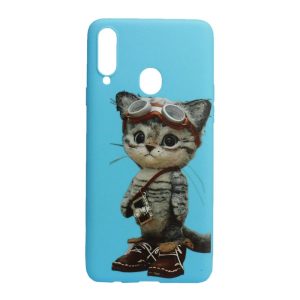 CAPA SILICONE GEL SAMSUNG GALAXY A20S AZUL CAT