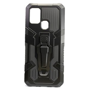 CAPA SILICONE TPU KICKSTAND HEAVY DUTY HIBRID SAMSUNG GALAXY A21S PRETO SUPORTE