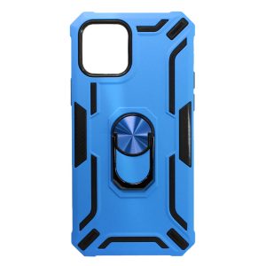 CAPA SILICONE DURA E METAL COM ANEL DE DEDO APPLE IPHONE 12/12 PRO AZUL