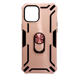 CAPA SILICONE TPU KICKSTAND HEAVY DUTY HIBRID APPLE IPHONE 12 PRO MAX 6.7" ROSA