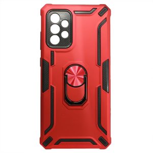 CAPA SILICONE TPU KICKSTAND HEAVY DUTY HIBRID SAMSUNG GALAXY A72 VERMELHO ANEL D