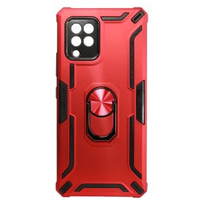 CAPA SILICONE TPU KICKSTAND HEAVY DUTY HIBRID SAMSUNG GALAXY A42 VERMELHO ANEL D