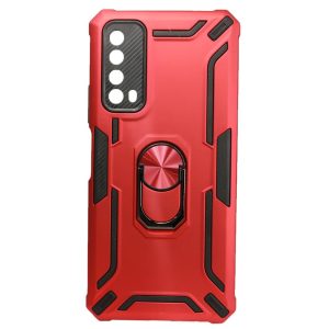 CAPA SILICONE TPU KICKSTAND HEAVY DUTY HIBRID HUAWEI P SMART 2021 / Y7A VERMELHO