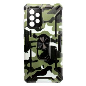 CAPA SILICONE DURA E METAL COM ANEL DE DEDO SAMSUNG GALAXY A32 5G DESENHO MILITR